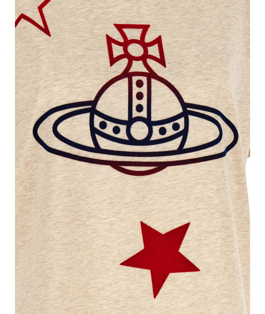 VIVIENNE WESTWOOD Бежевая хлопковая футболка, фото 4