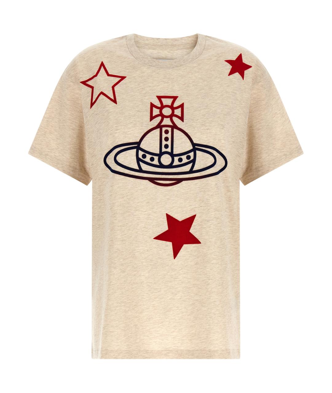 VIVIENNE WESTWOOD Бежевая хлопковая футболка, фото 1