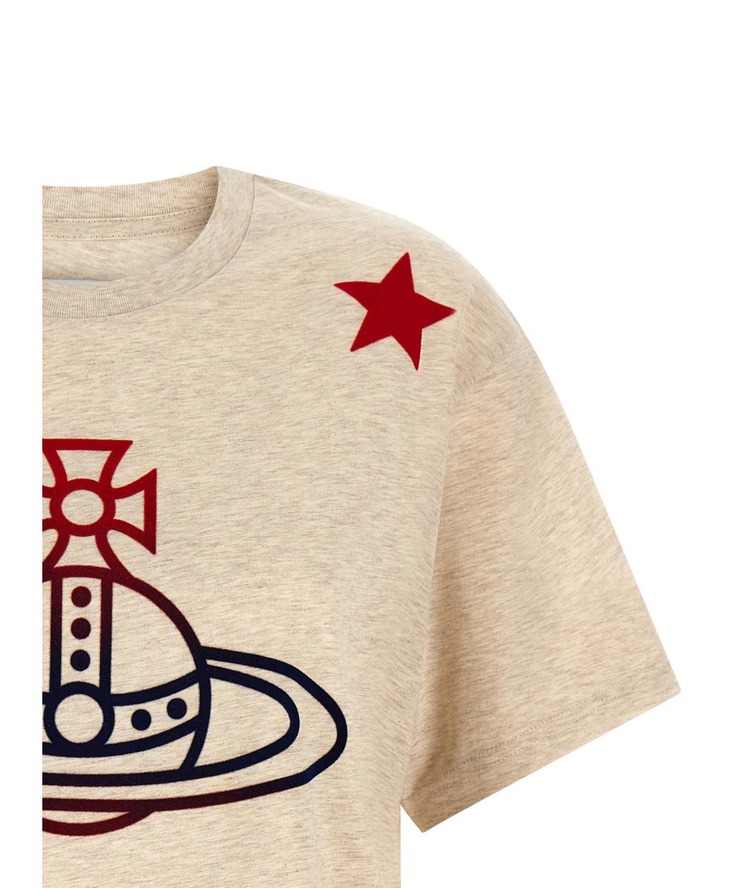 VIVIENNE WESTWOOD Бежевая хлопковая футболка, фото 3