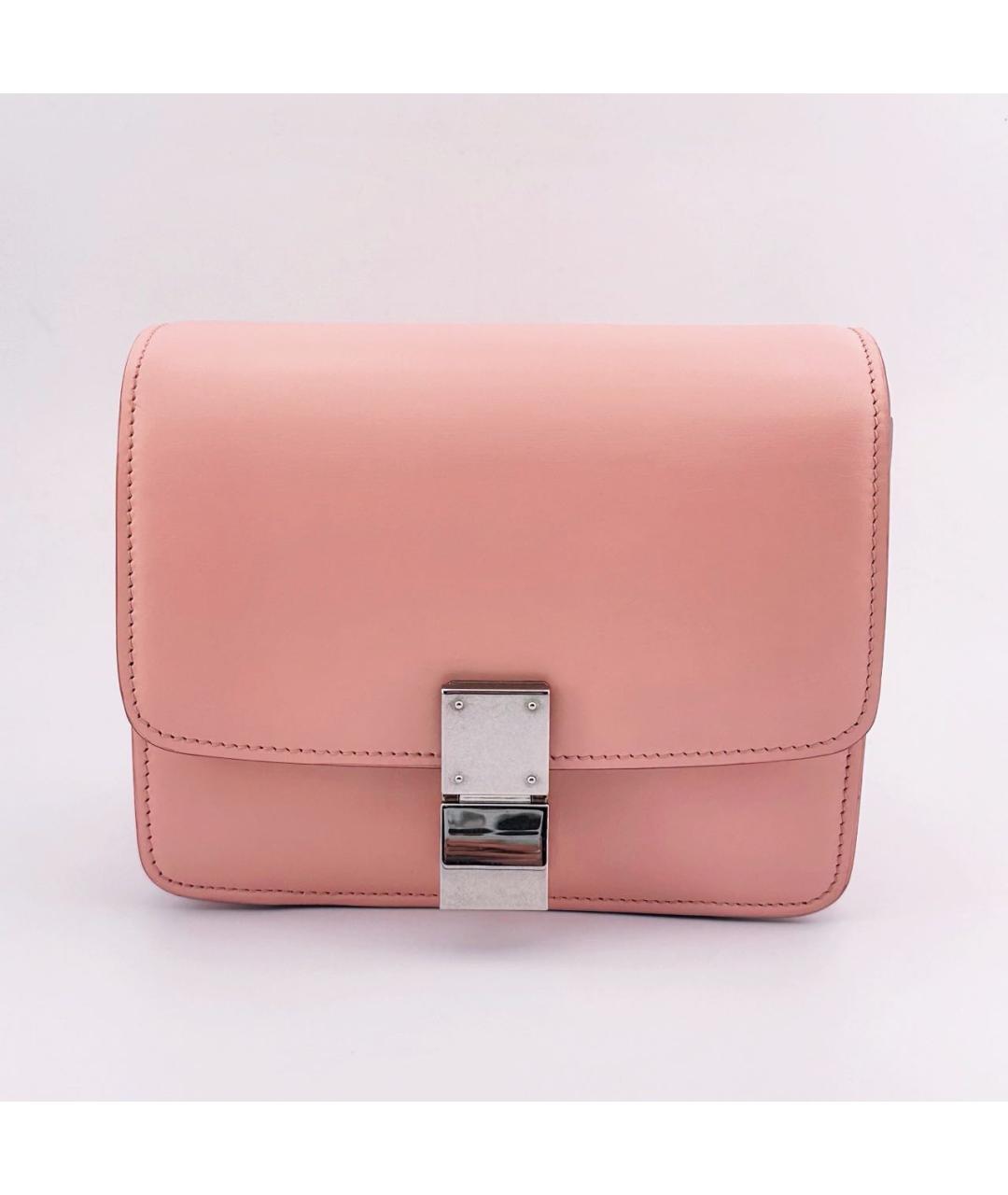 CELINE Розовая кожаная сумка через плечо, фото 7