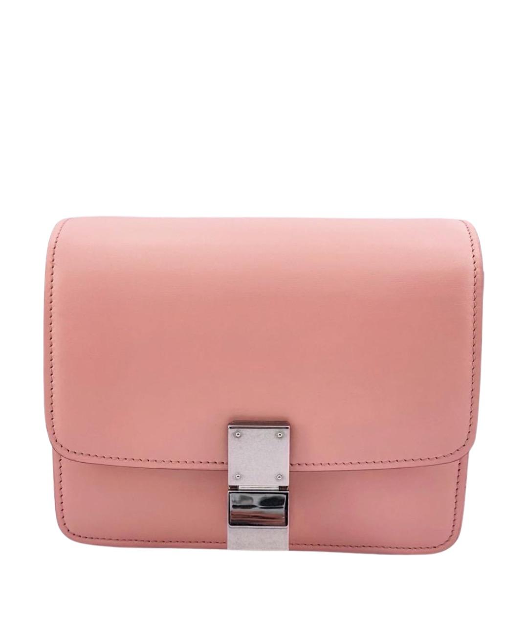 CELINE Розовая кожаная сумка через плечо, фото 1