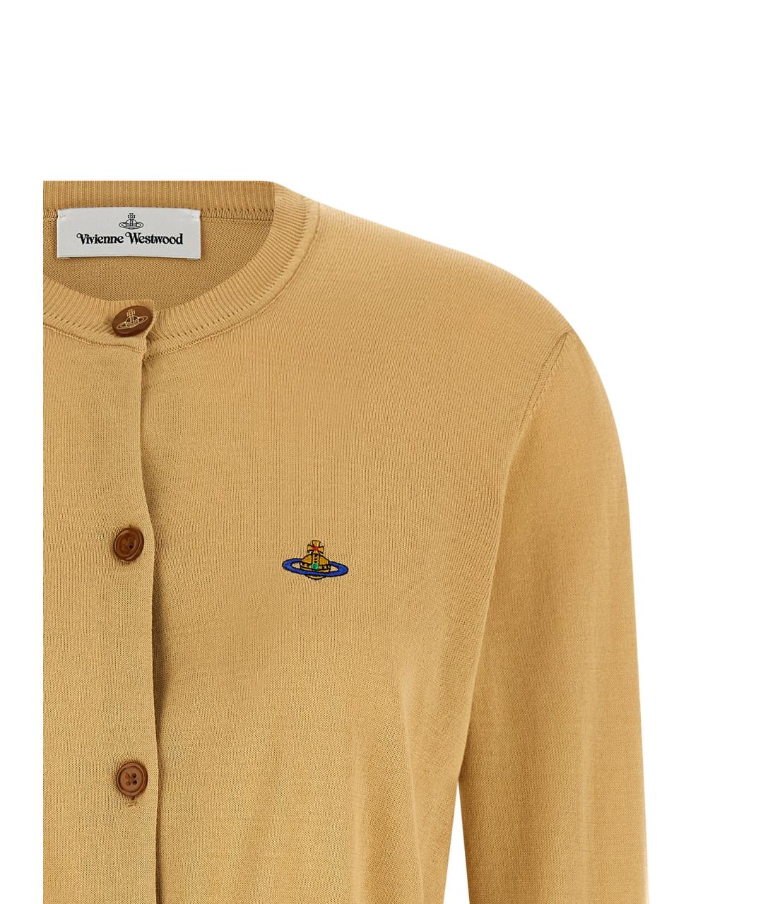 VIVIENNE WESTWOOD Горчичный хлопковый кардиган, фото 3
