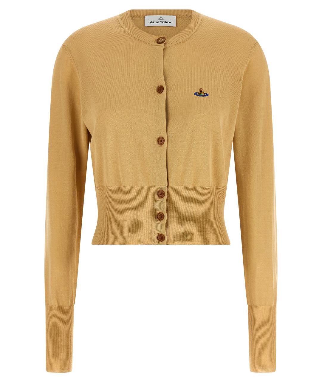 VIVIENNE WESTWOOD Горчичный хлопковый кардиган, фото 1