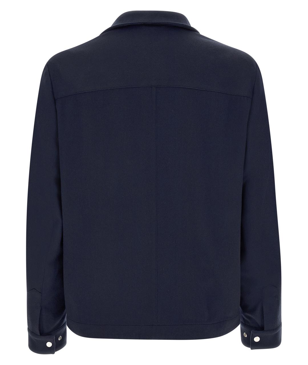 BRUNELLO CUCINELLI Темно-синяя кашемировая кэжуал рубашка, фото 2