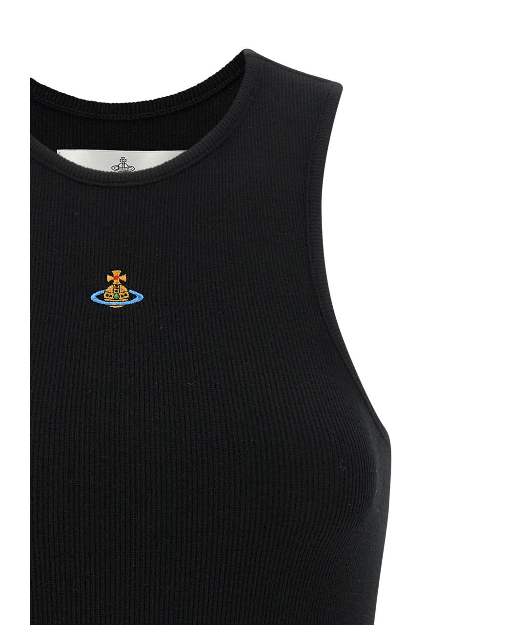 VIVIENNE WESTWOOD Черная хлопковая майка, фото 3