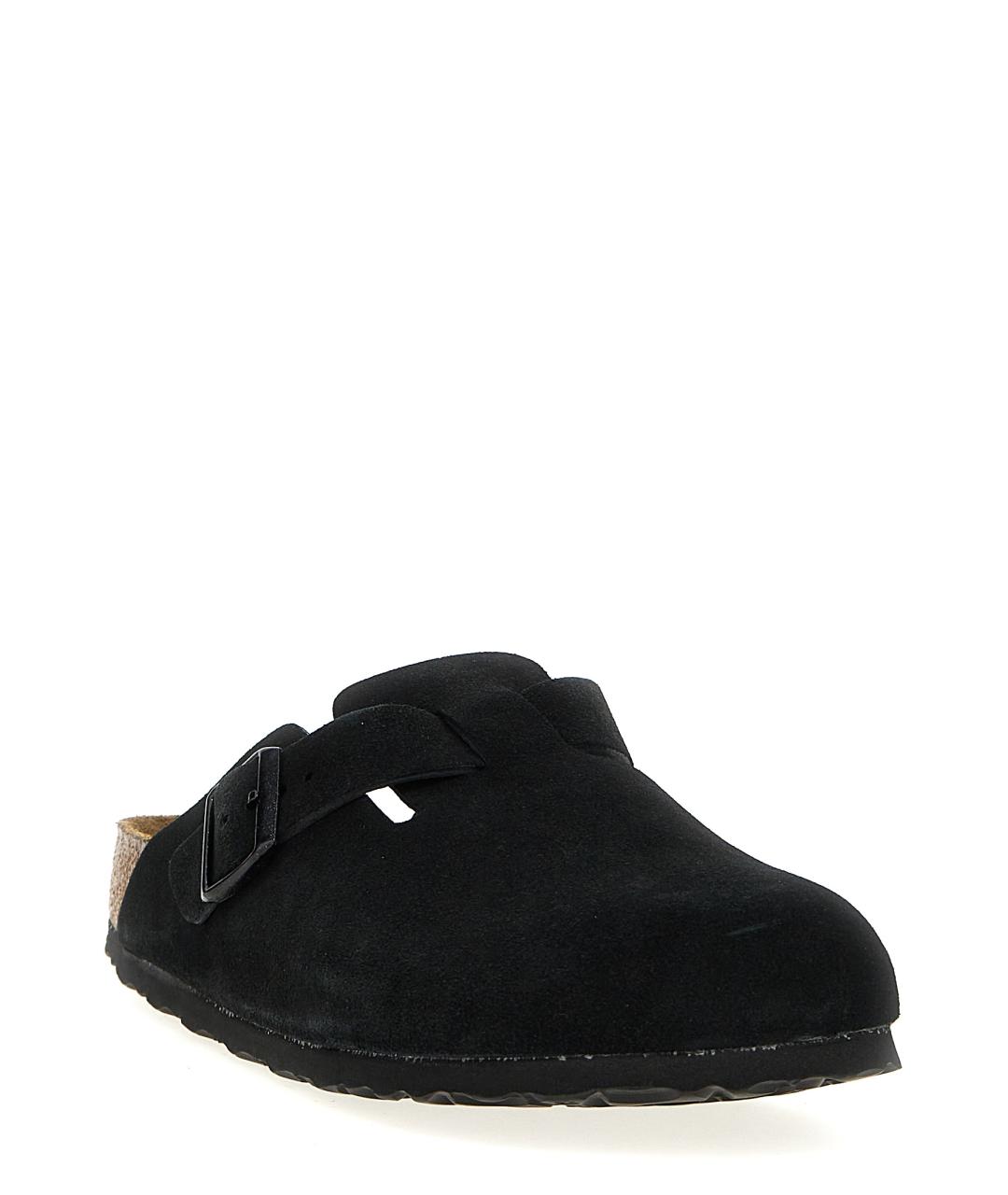 BIRKENSTOCK Черные замшевые шлепанцы, фото 2