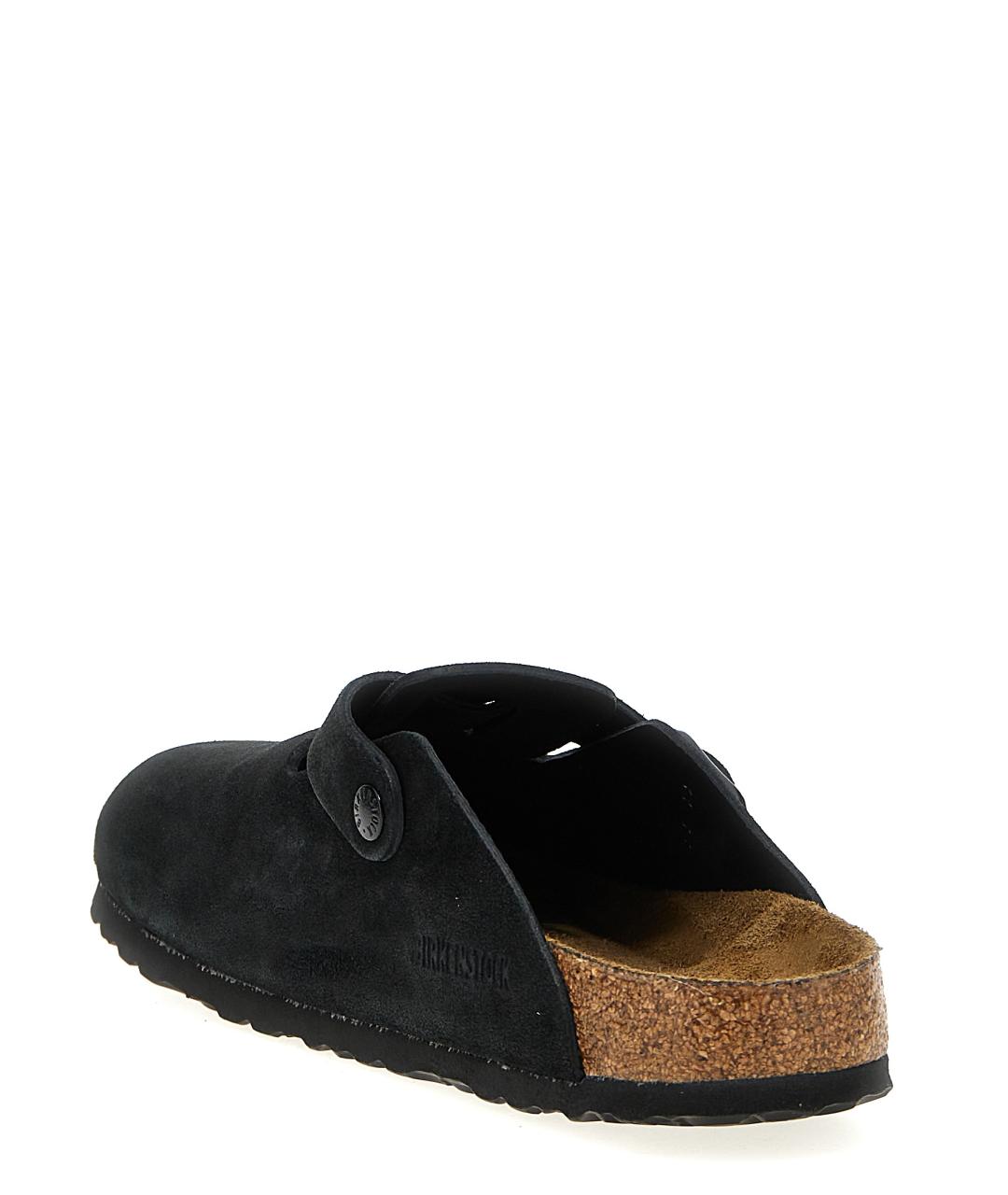 BIRKENSTOCK Черные замшевые шлепанцы, фото 3