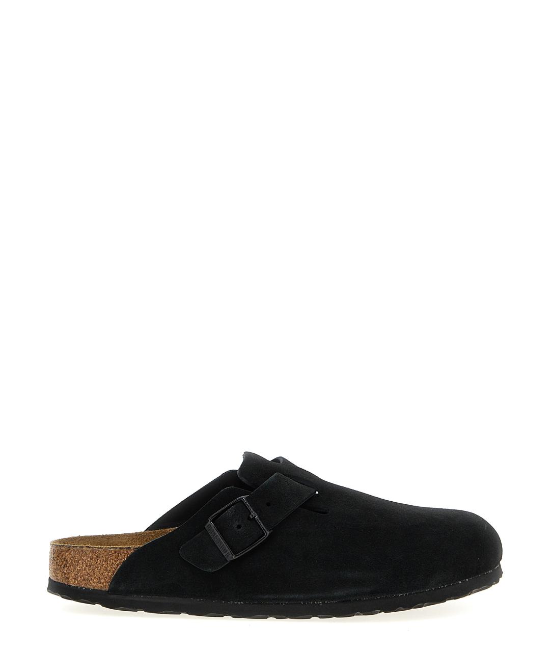 BIRKENSTOCK Черные замшевые шлепанцы, фото 1