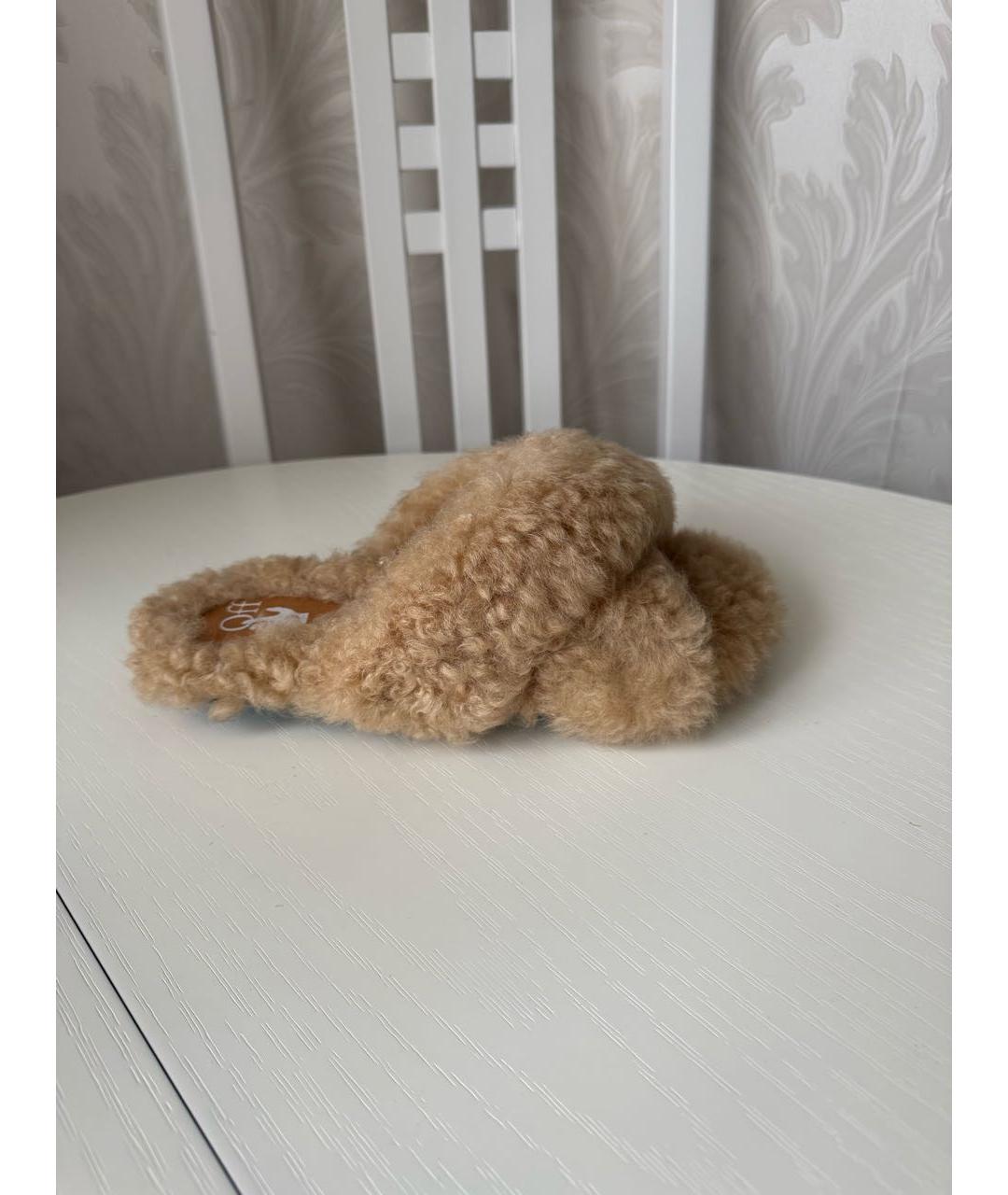 OFF-WHITE Бежевые шлепанцы, фото 6