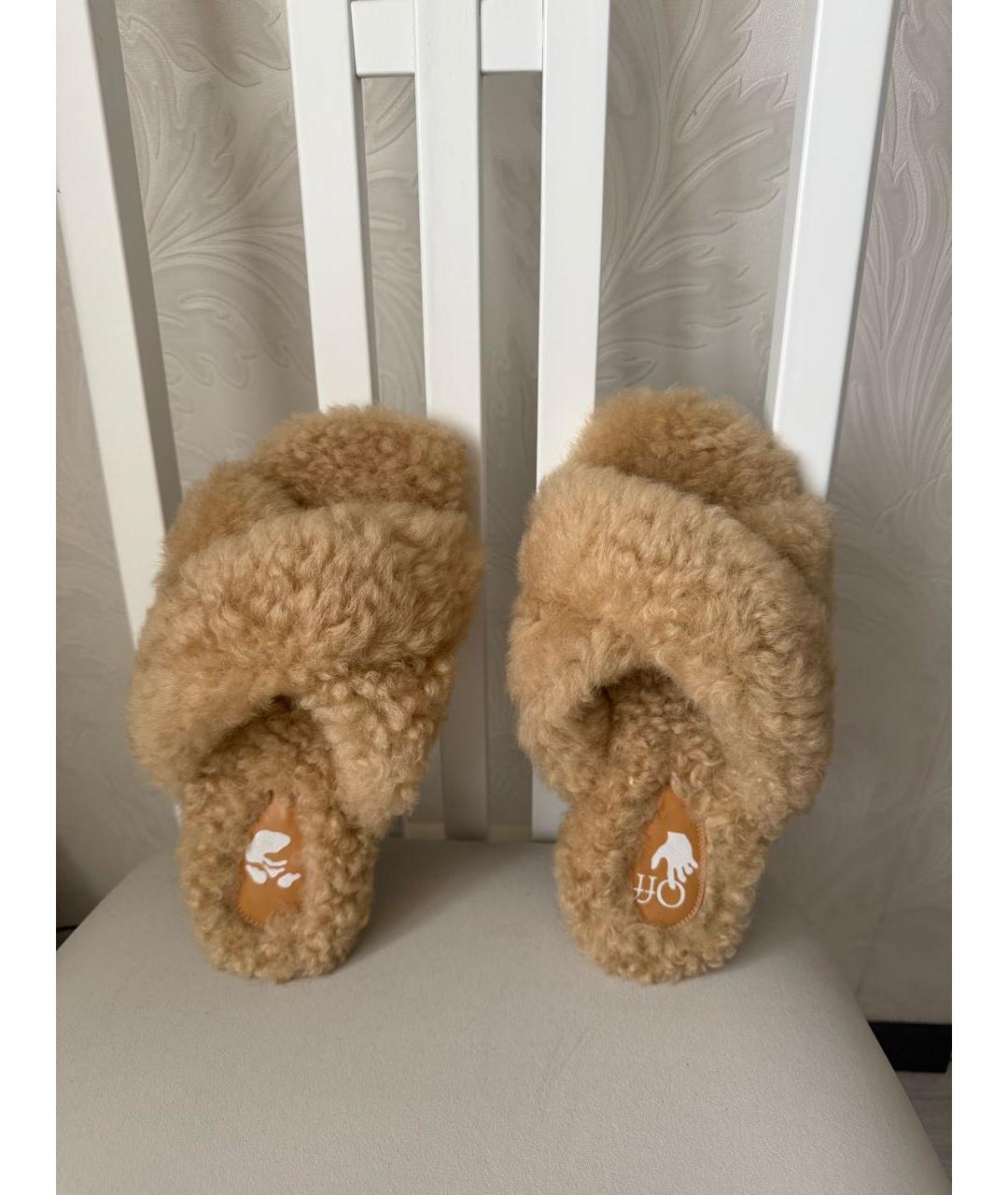 OFF-WHITE Бежевые шлепанцы, фото 3