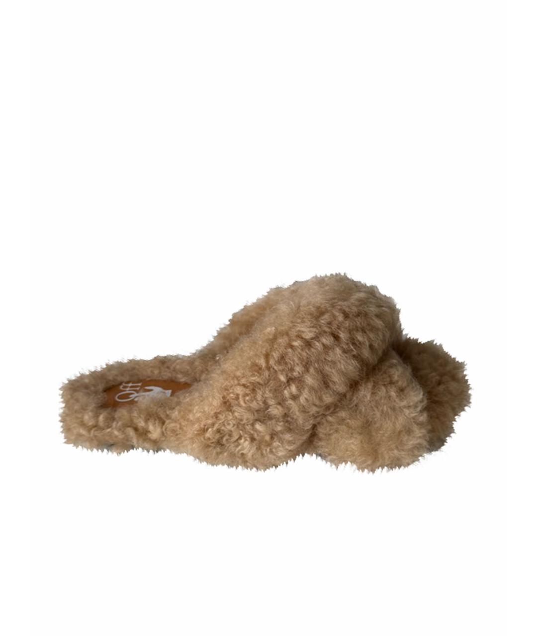 OFF-WHITE Бежевые шлепанцы, фото 1