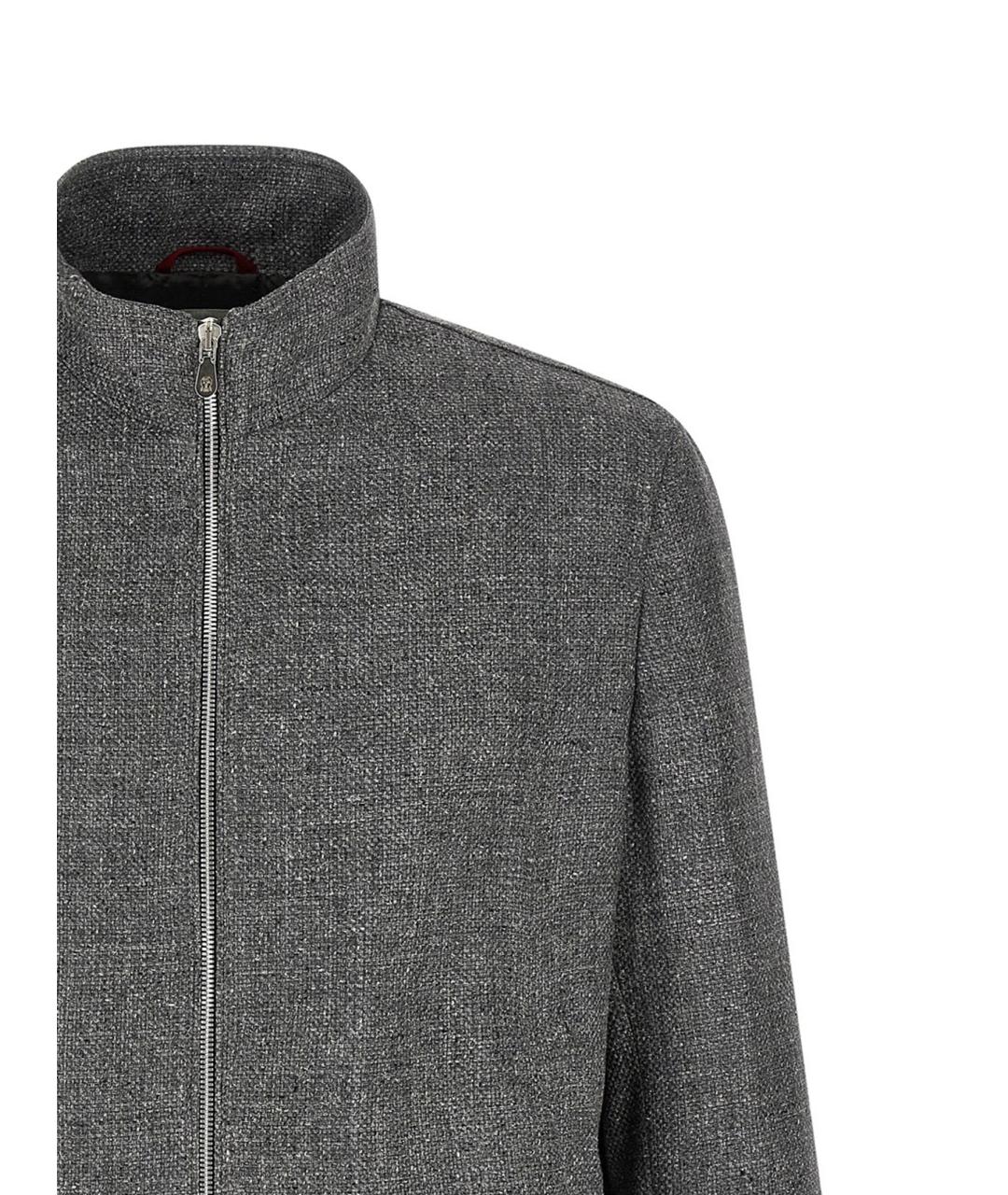 BRUNELLO CUCINELLI Серая шелковая куртка, фото 3