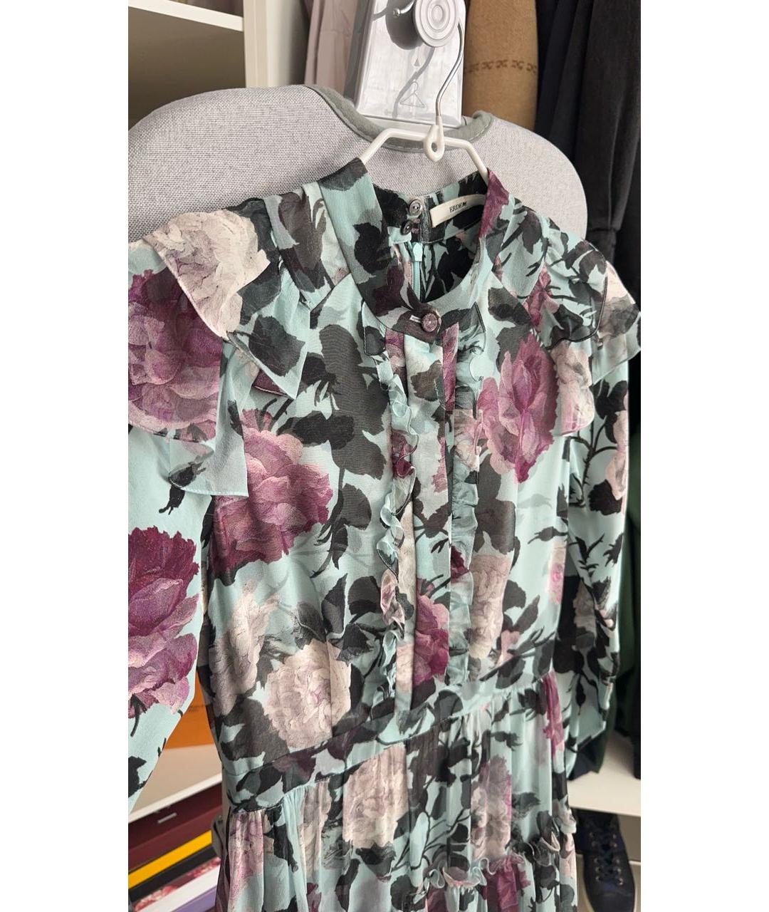 ERDEM Мульти шифоновое вечернее платье, фото 5