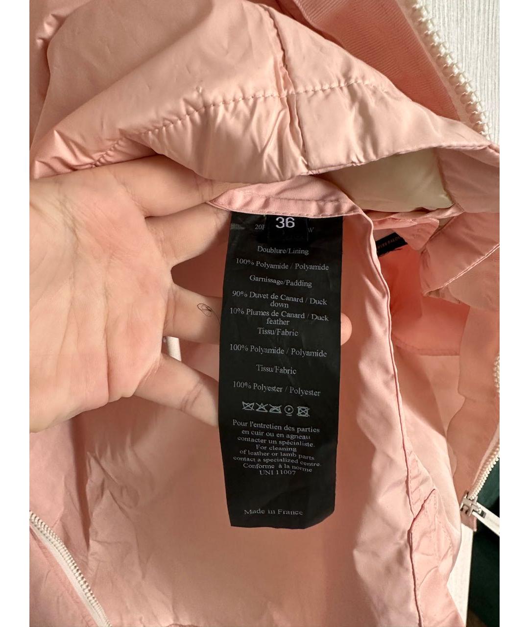 YVES SALOMON Розовый полиамидовый тренч/плащ, фото 6