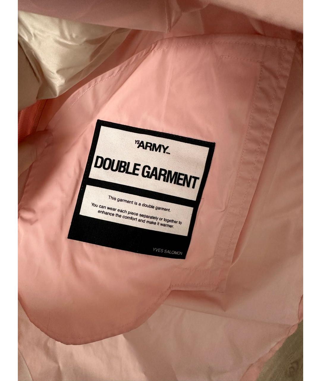 YVES SALOMON Розовый полиамидовый тренч/плащ, фото 8