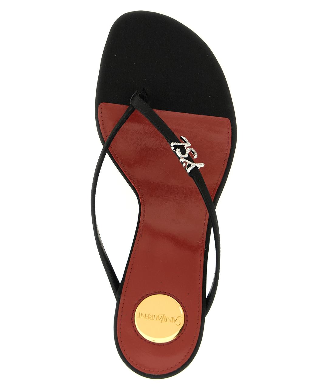 SAINT LAURENT Черные синтетические босоножки, фото 4