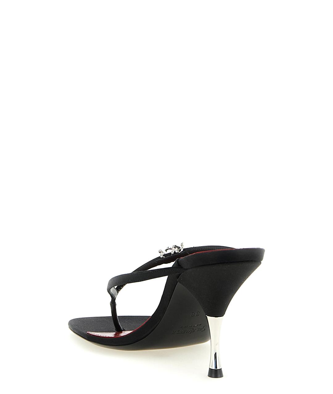SAINT LAURENT Черные синтетические босоножки, фото 3