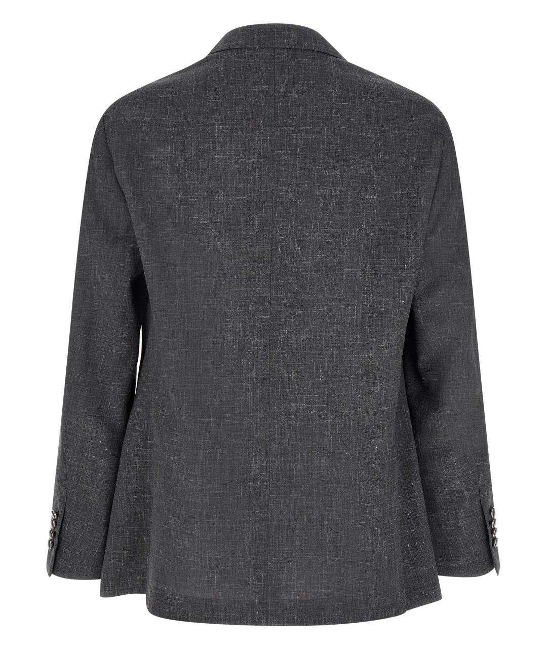 BRUNELLO CUCINELLI Серый шерстяной пиджак, фото 2