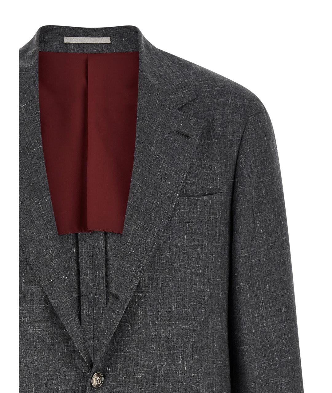 BRUNELLO CUCINELLI Серый шерстяной пиджак, фото 3