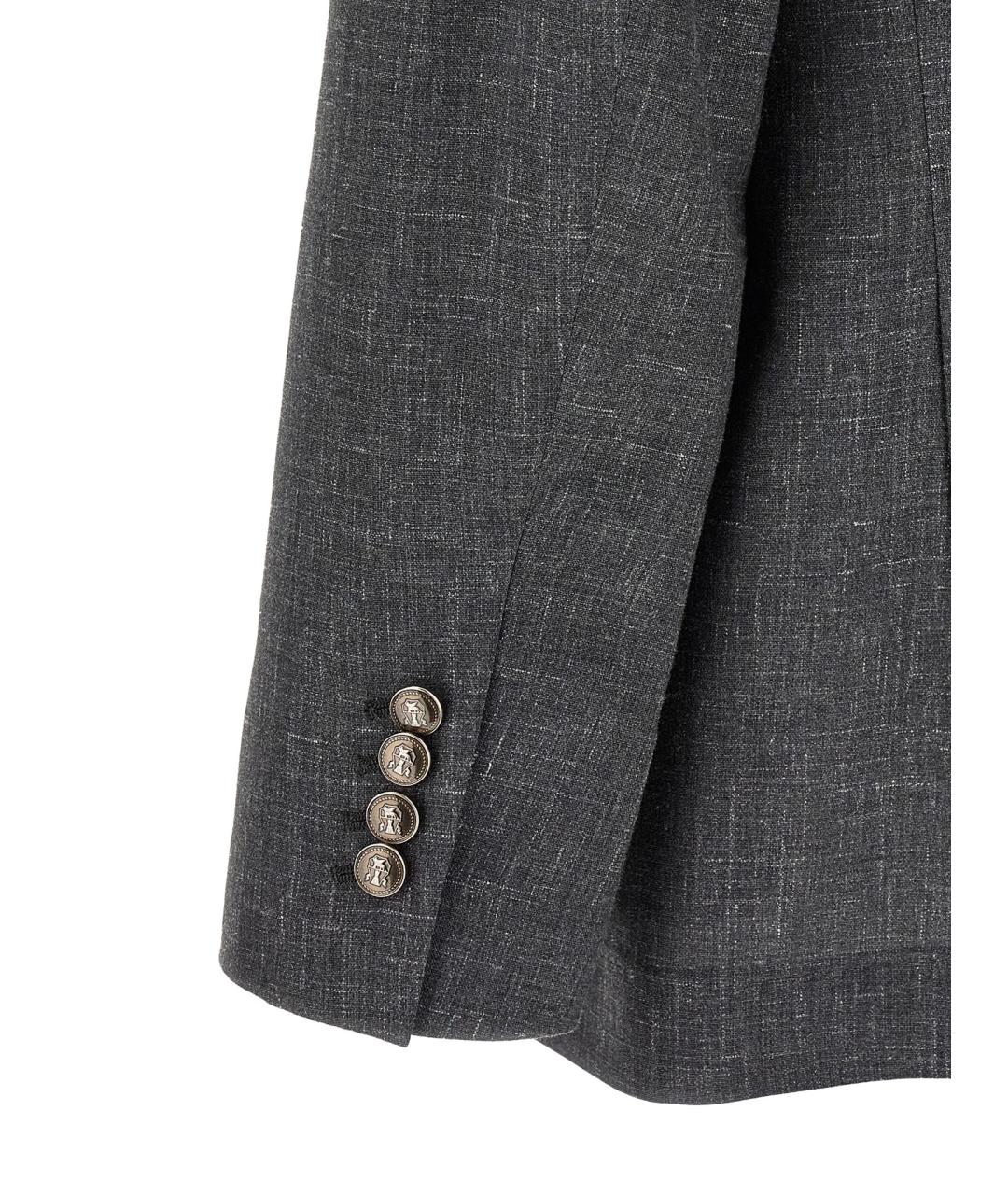 BRUNELLO CUCINELLI Серый шерстяной пиджак, фото 4