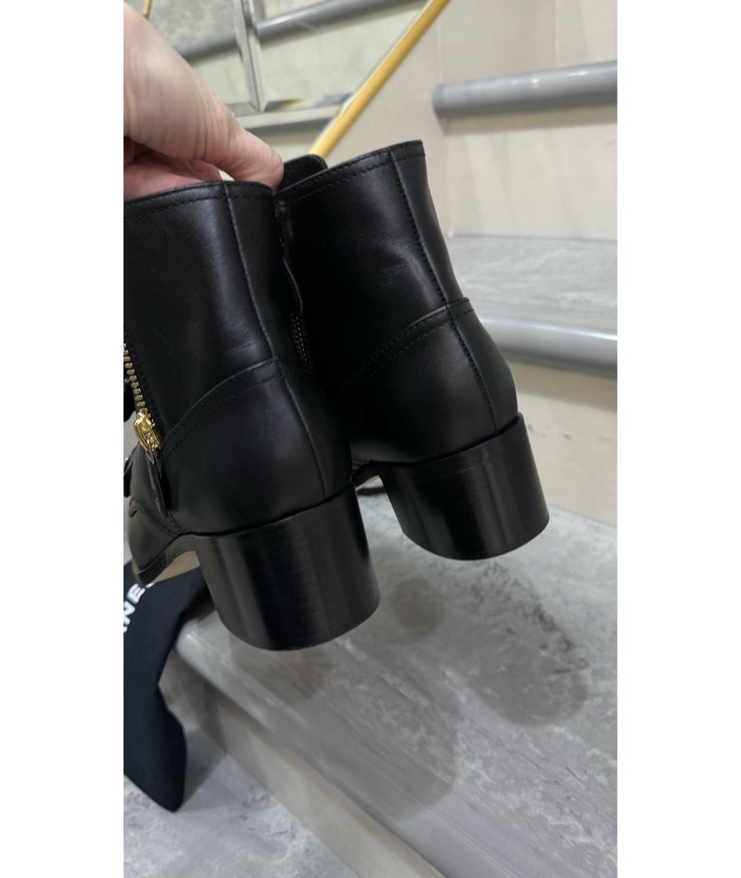 CHANEL Черные кожаные ботинки, фото 3