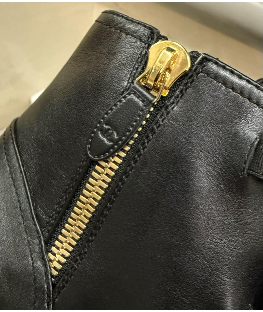 CHANEL Черные кожаные ботинки, фото 7