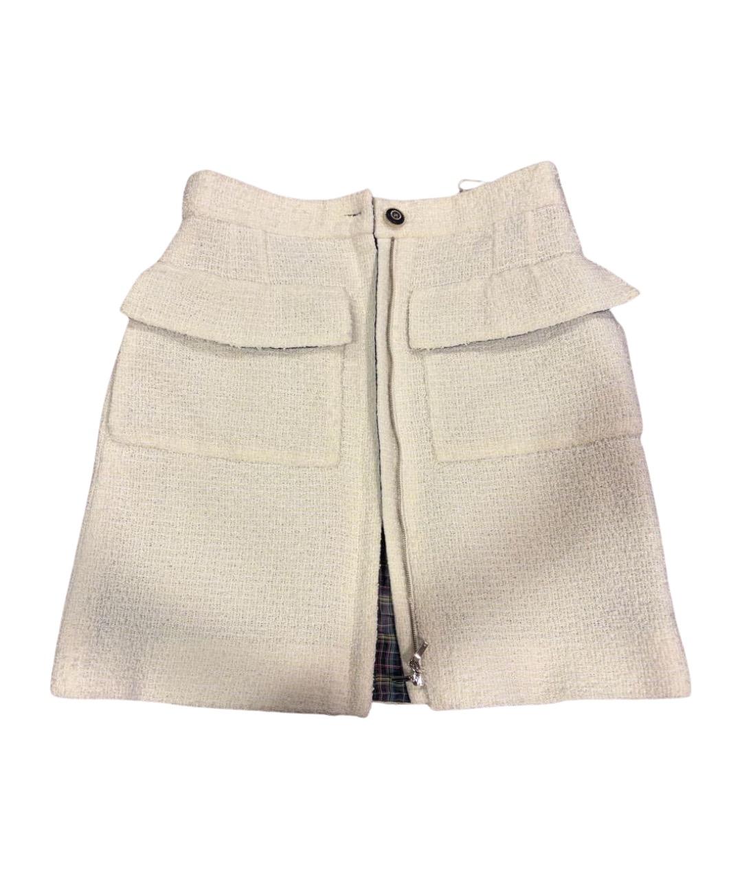 CHANEL Белая твидовая юбка мини, фото 1