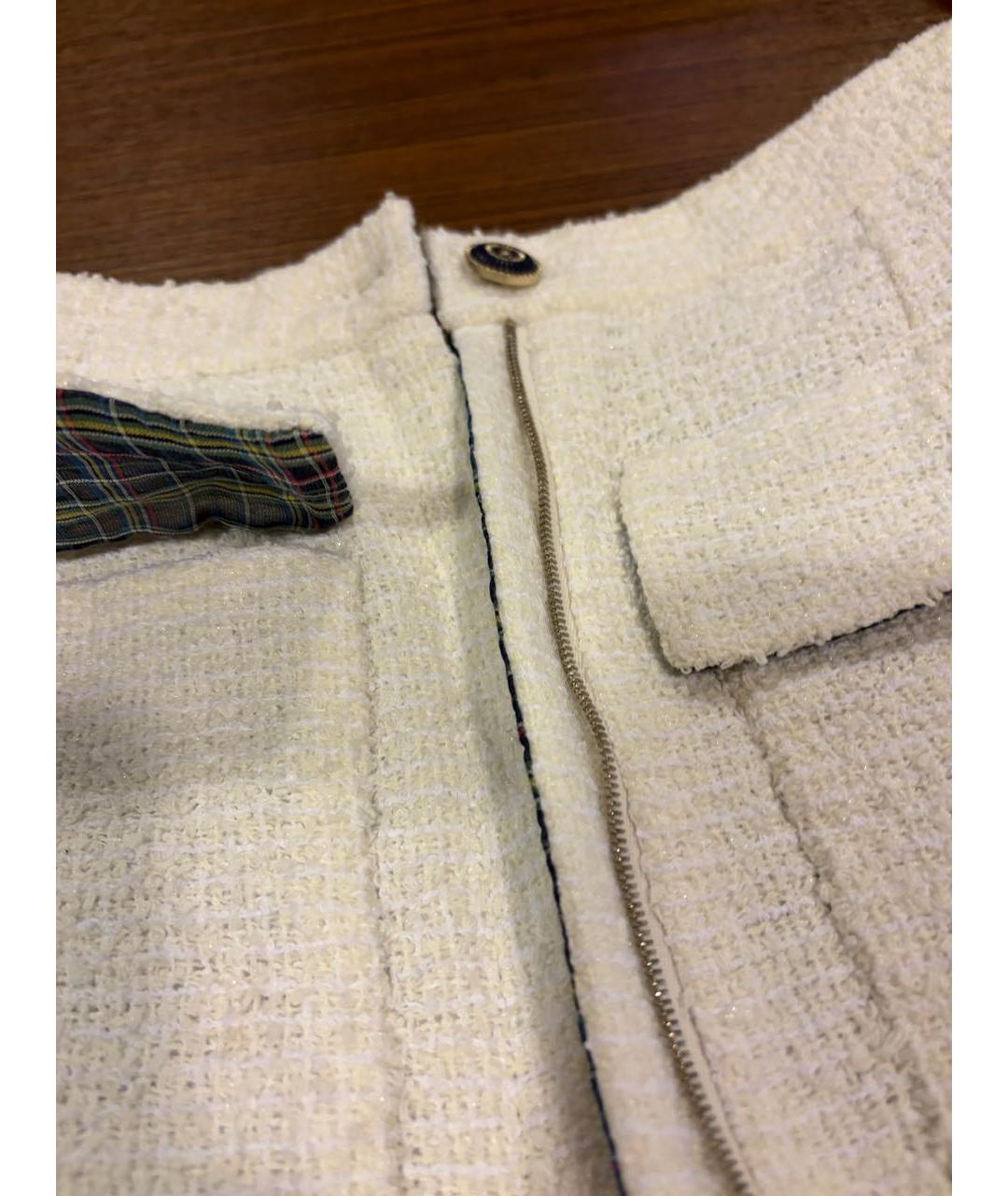 CHANEL Белая твидовая юбка мини, фото 3