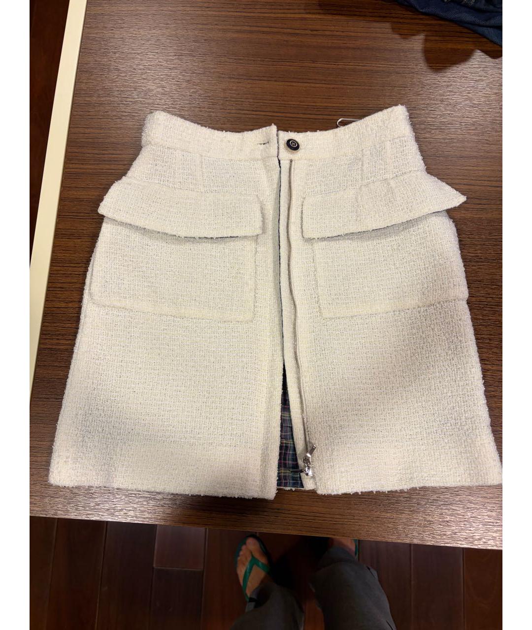 CHANEL Белая твидовая юбка мини, фото 9