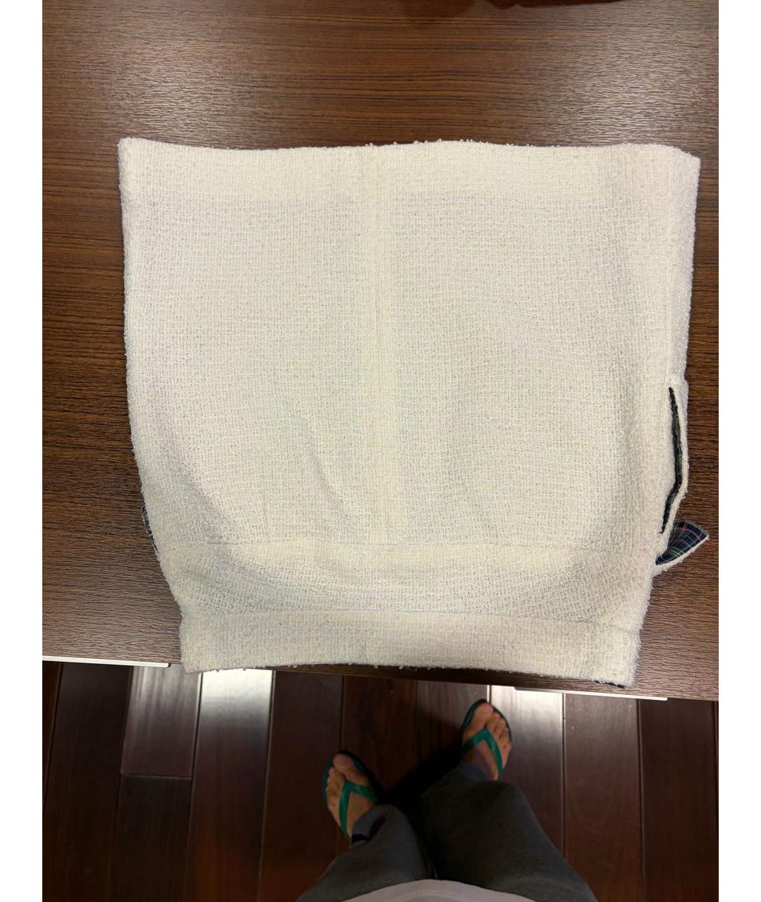 CHANEL Белая твидовая юбка мини, фото 2