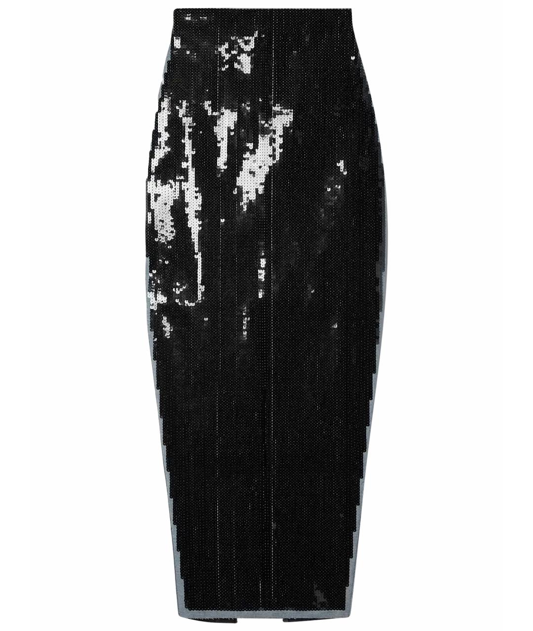 RICK OWENS Черная хлопко-эластановая юбка миди, фото 1