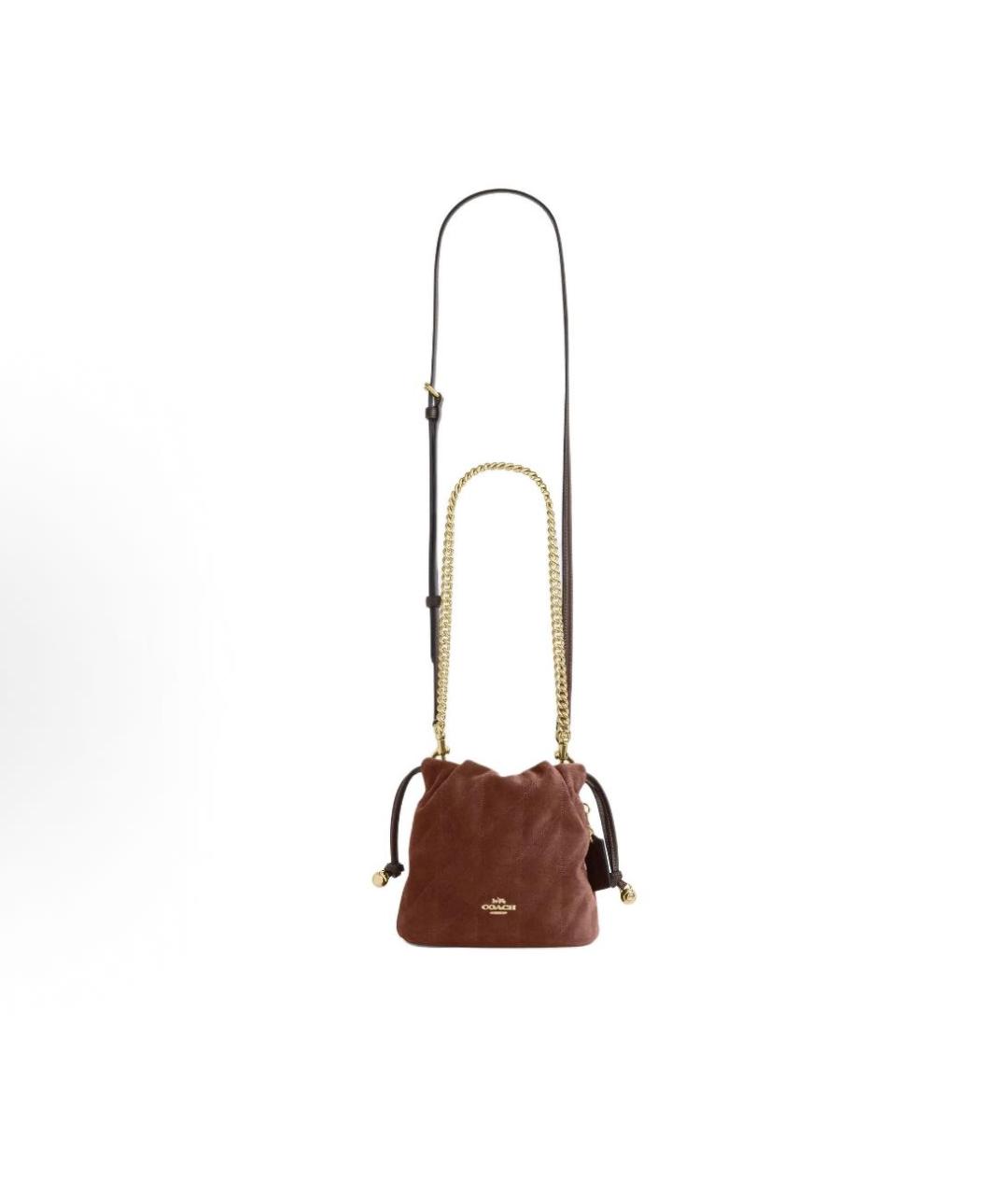 COACH Коричневая замшевая сумка через плечо, фото 2