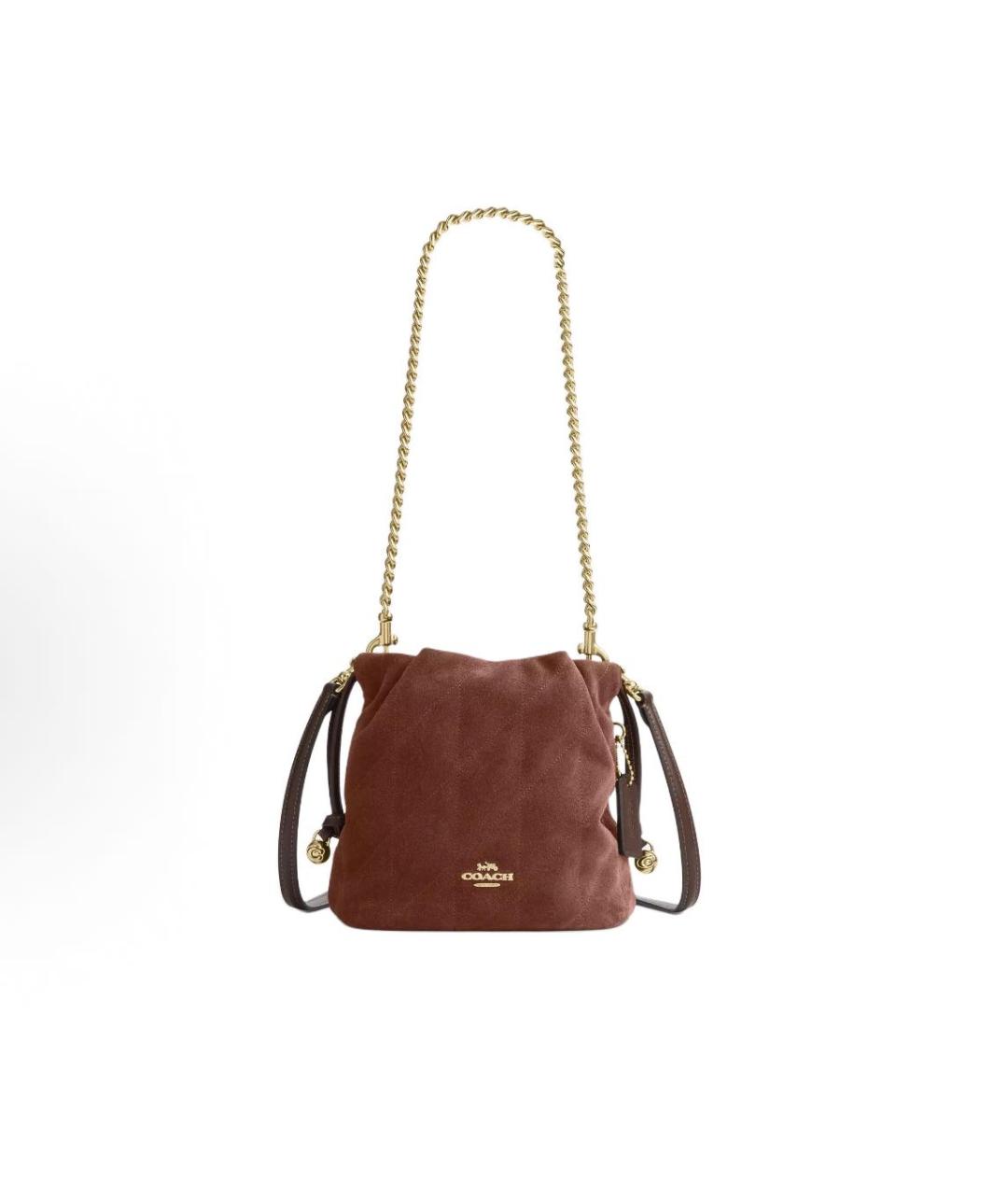 COACH Коричневая замшевая сумка через плечо, фото 9