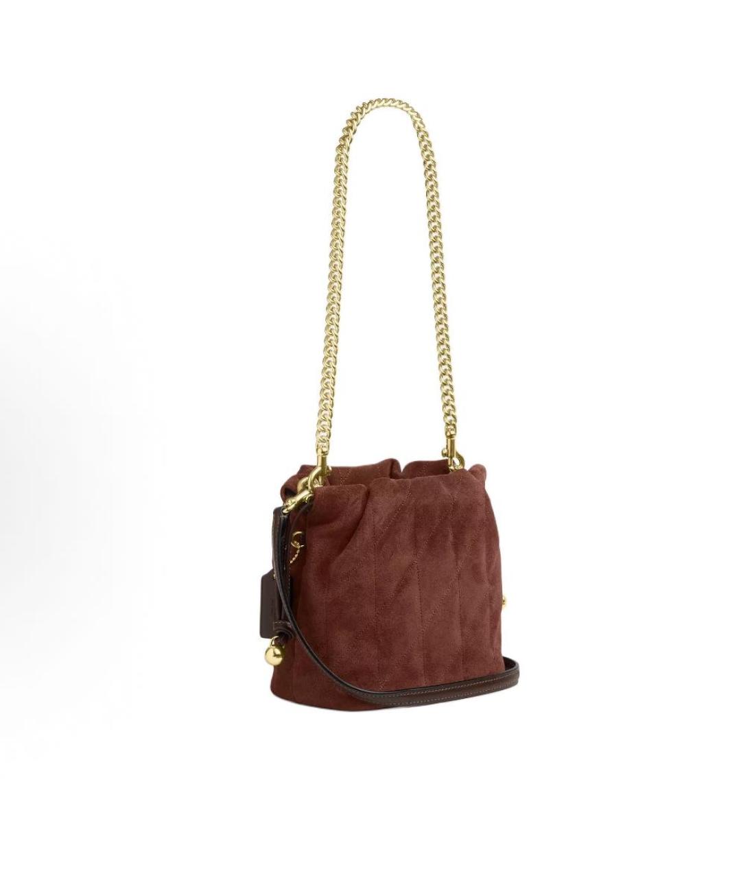 COACH Коричневая замшевая сумка через плечо, фото 3