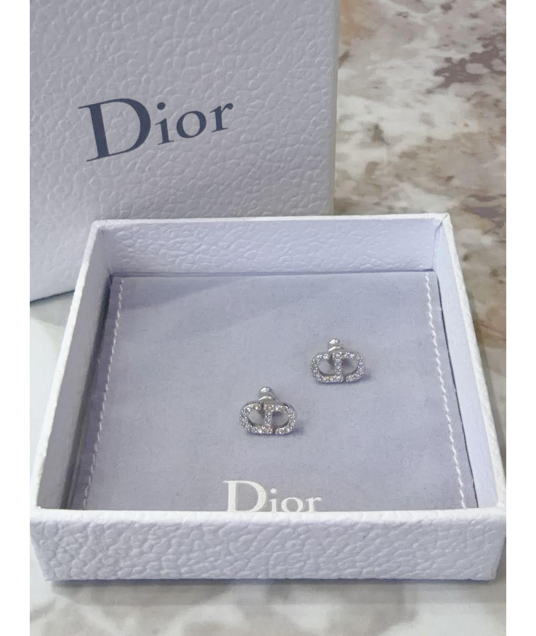 CHRISTIAN DIOR Серебряные металлические серьги, фото 2