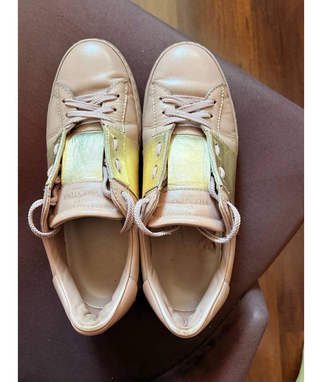 VALENTINO Розовые кожаные кеды, фото 1