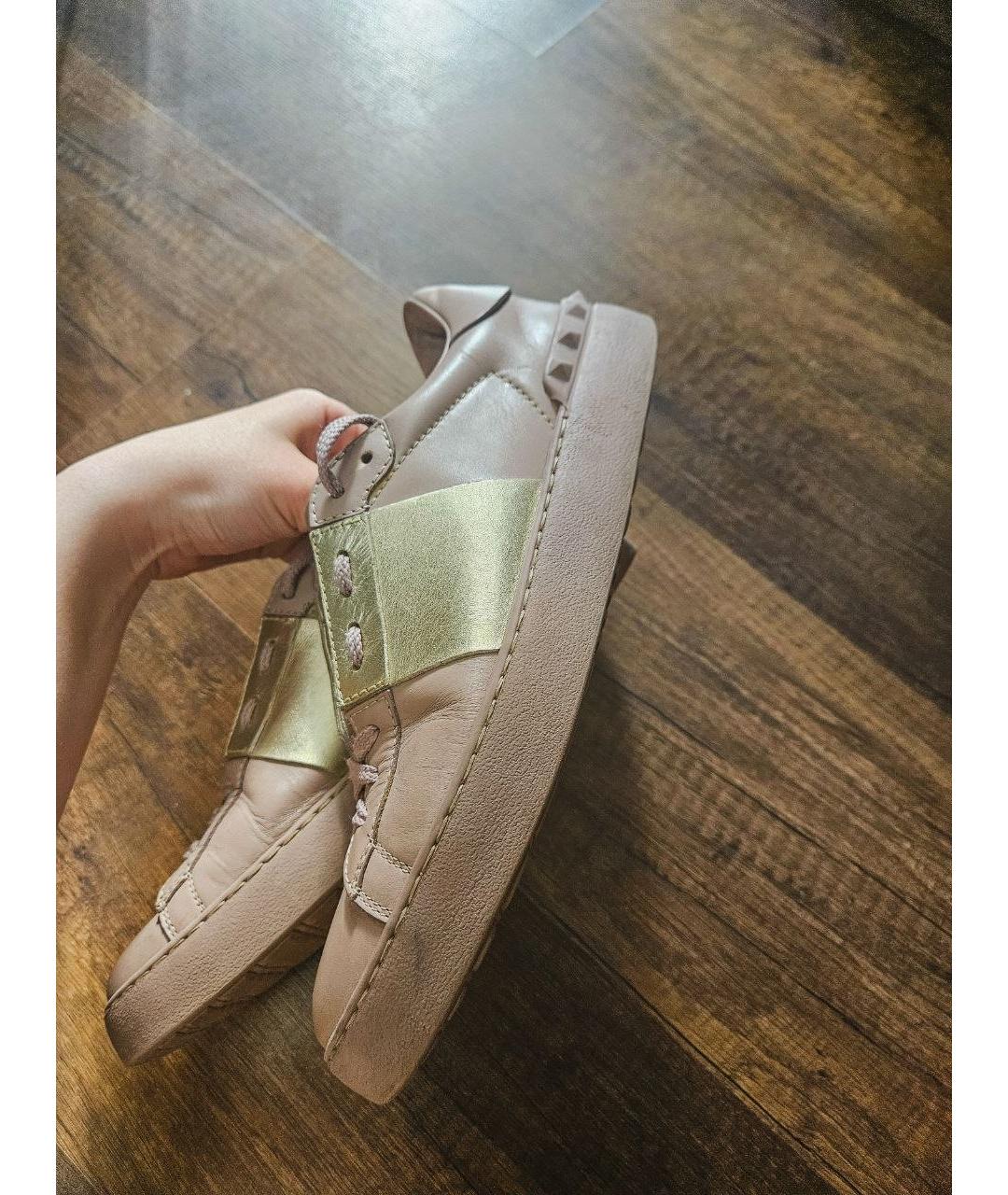 VALENTINO Розовые кожаные кеды, фото 5