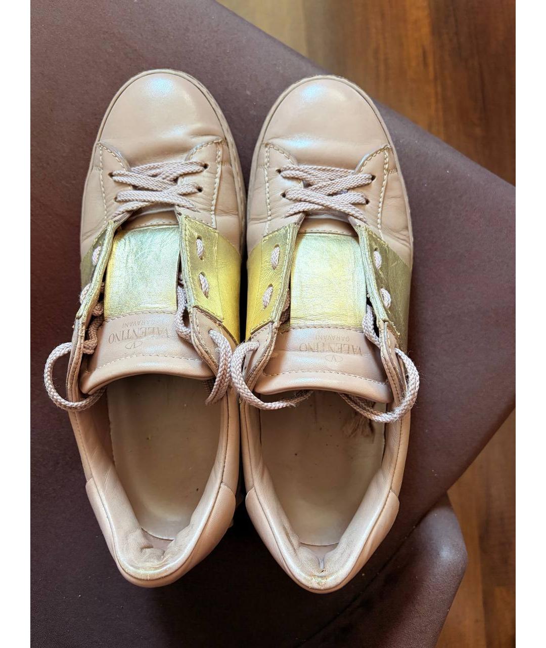 VALENTINO Розовые кожаные кеды, фото 2