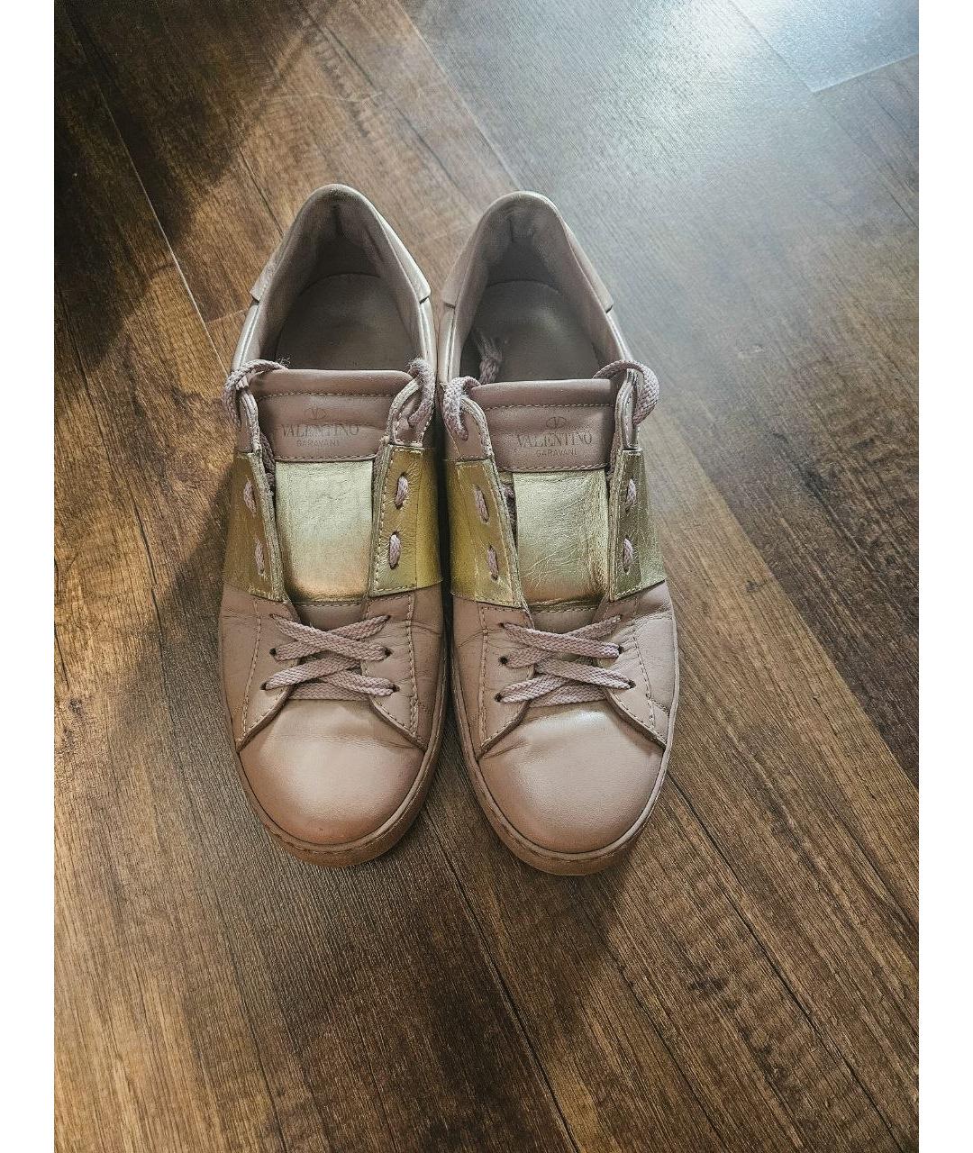 VALENTINO Розовые кожаные кеды, фото 2