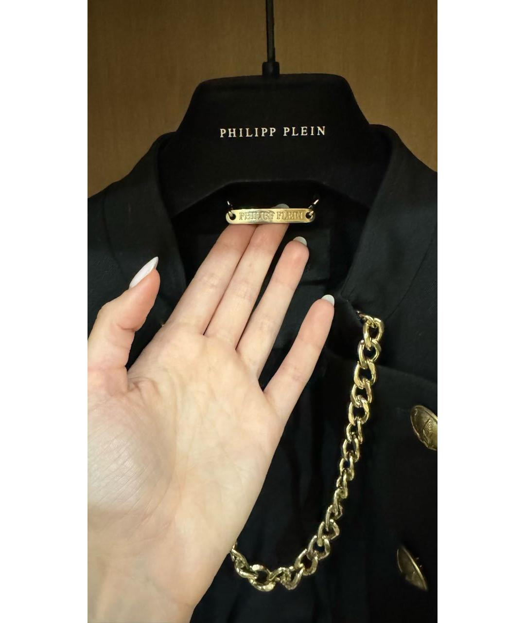 PHILIPP PLEIN Черный полиэстеровый жакет/пиджак, фото 4