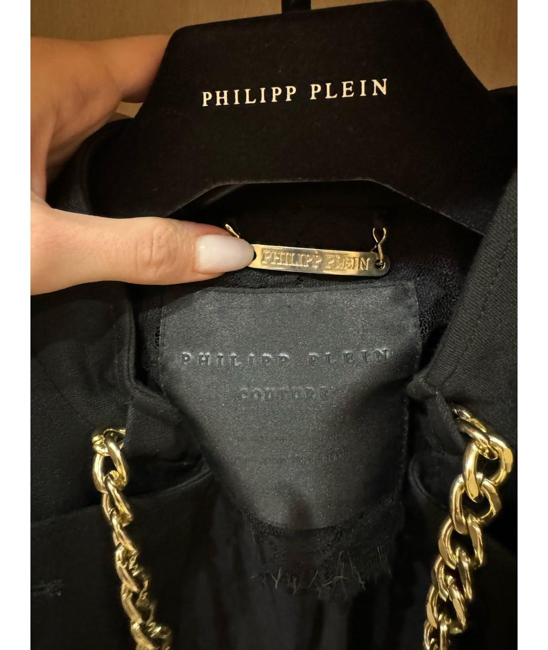 PHILIPP PLEIN Черный полиэстеровый жакет/пиджак, фото 6