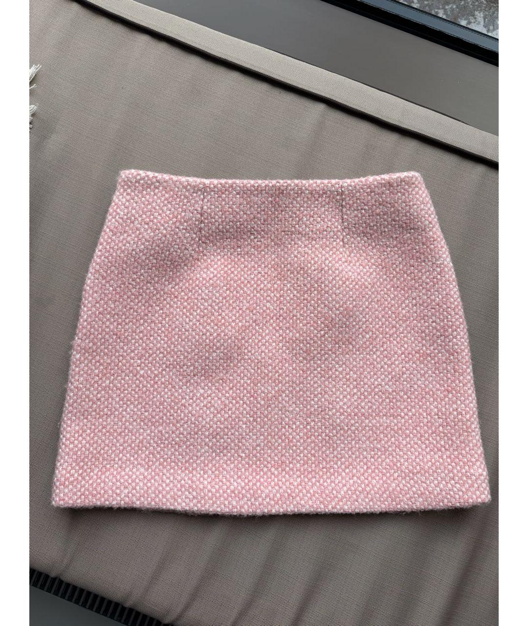 MAJE Коралловая полиэстеровая юбка мини, фото 2