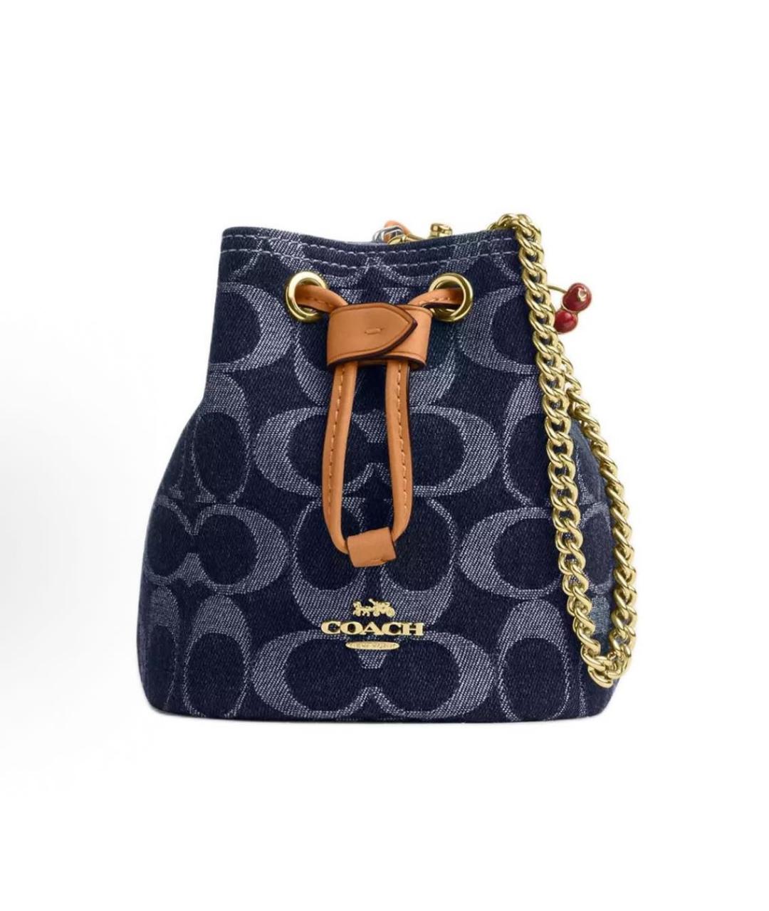 COACH Темно-синяя деним сумка через плечо, фото 9