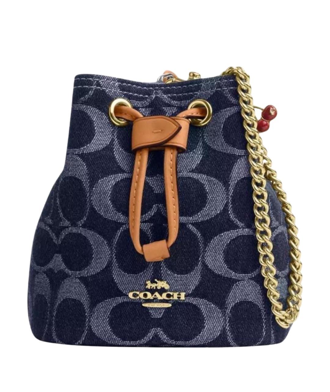COACH Темно-синяя деним сумка через плечо, фото 1