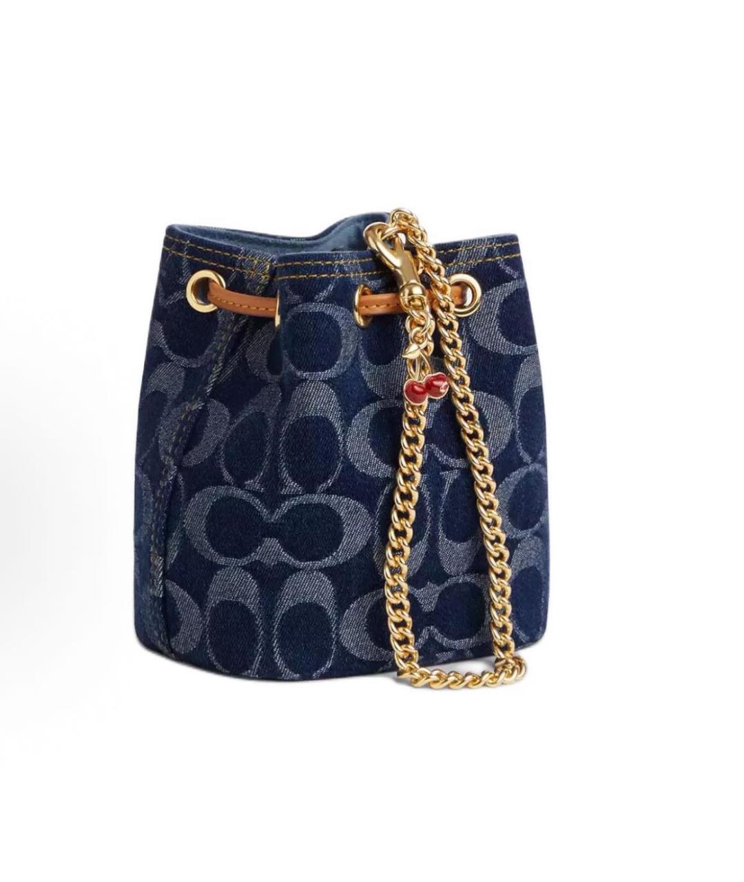 COACH Темно-синяя деним сумка через плечо, фото 2