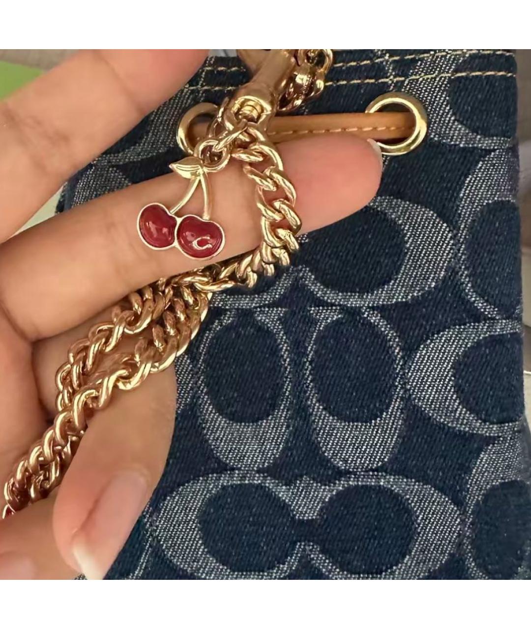 COACH Темно-синяя деним сумка через плечо, фото 8