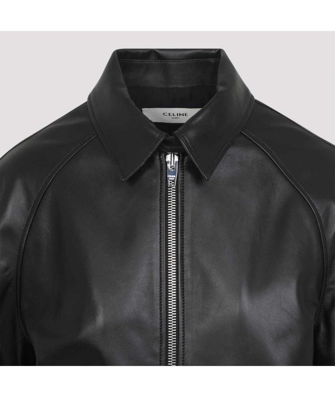 CELINE Черная кожаная куртка, фото 4