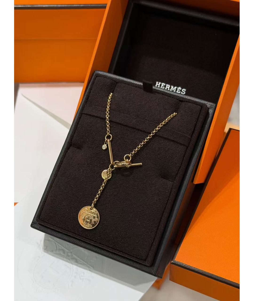 HERMES Золотое колье из розового золота, фото 4