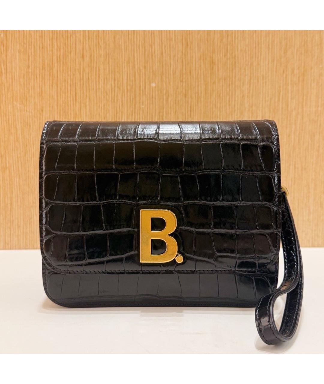 BALENCIAGA Черная кожаная сумка через плечо, фото 2