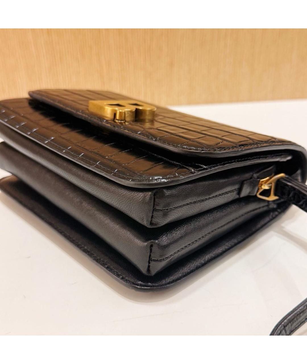 BALENCIAGA Черная кожаная сумка через плечо, фото 4